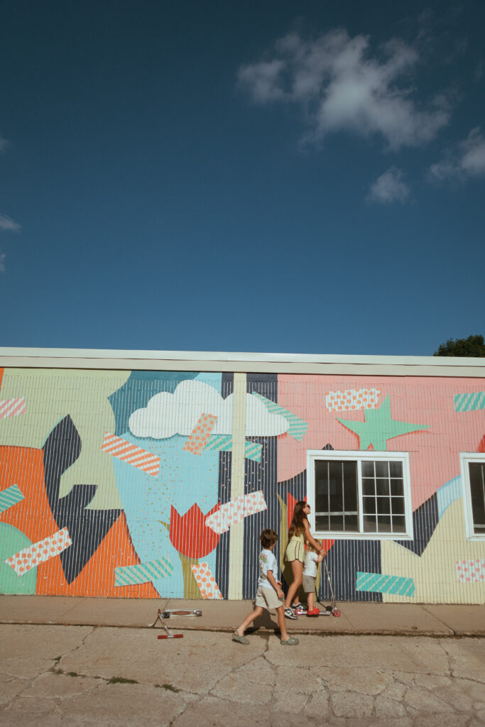 mural near Paglias Pizza downtown iowa city 