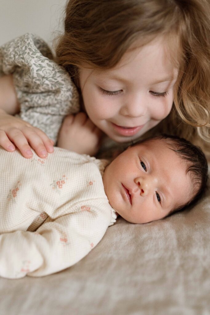 newborn sibling photo iowa city iowa