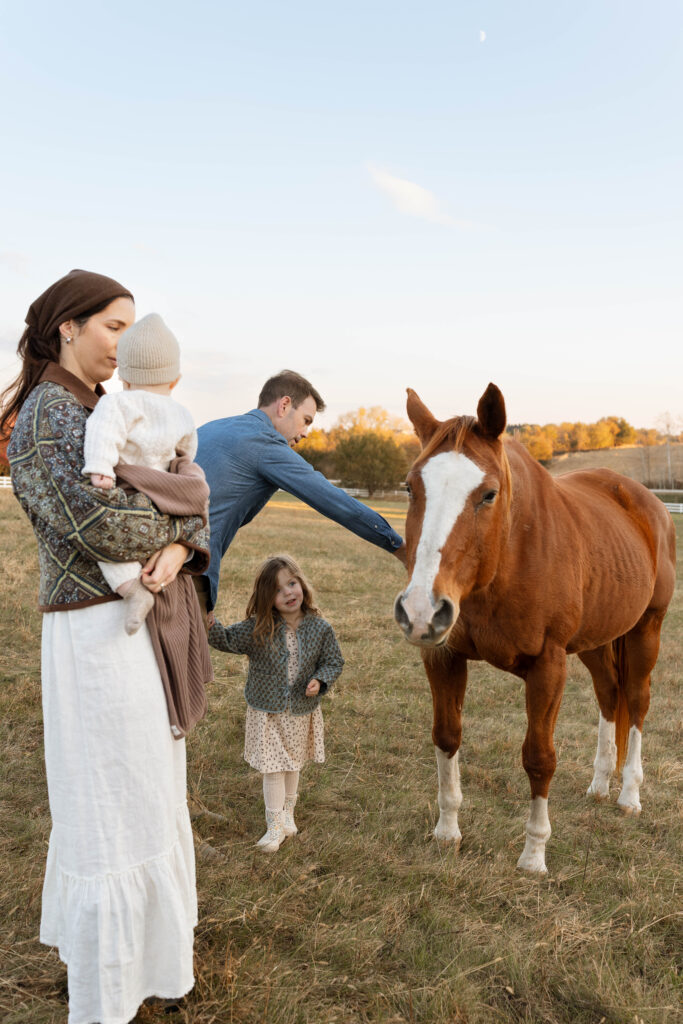fall family photos with horses