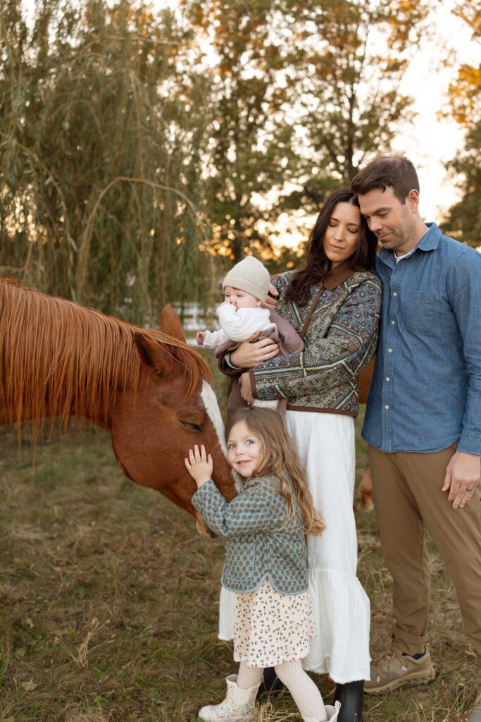 fall family photos with horses iowa city
